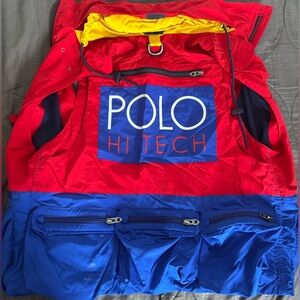 Polo Hi Tech Water Repellent Vest, Red and Blue Jacket